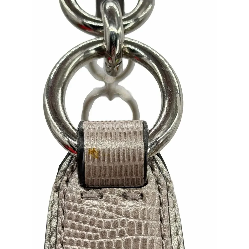 Coach Kristin Spectator Snake Purse Shoulder Bag Women's Gray Croc Leather Luxe
